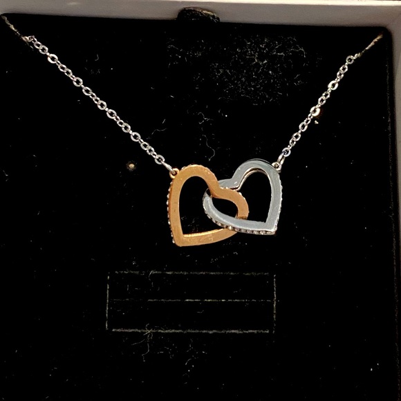 Never worn beautiful gold and silver heart necklace - Picture 2 of 3